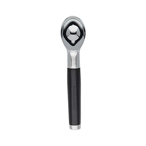 KitchenAid Ice Cream Scoop: Ergonomic Black Handle, Dishwasher-Safe, ABS & Steel, 8.5" Length, Cookie & Ice Cream Scooper