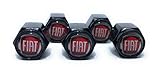 Buycleverly Fiat Logo Metal Tire Valve Stem Caps Set/5 Pcs for Fiat 500X Fiat 500 Fiat 124 Spider Fiat 500L Fiat Abarth Fiat 500e
