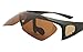 Bestum Driving Glasses Wraparounds Polarized Fitover Sunglasses (Matte black, Brown)