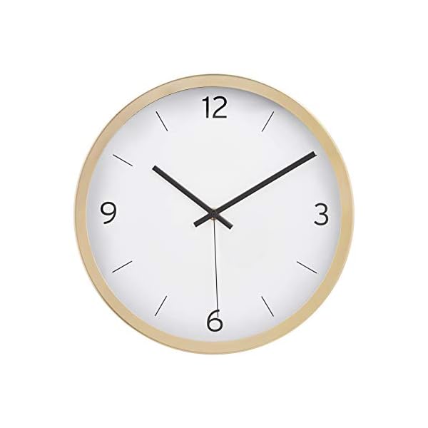 Amazon Basics 12" Dash Wall Clock Brass The Home Kitchen Store