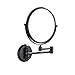 Rozin Wall Mounted Bathroom Folding Beauty Makeup Mirror Dual Sided with 3X Hairdressing Magnifer Black Color