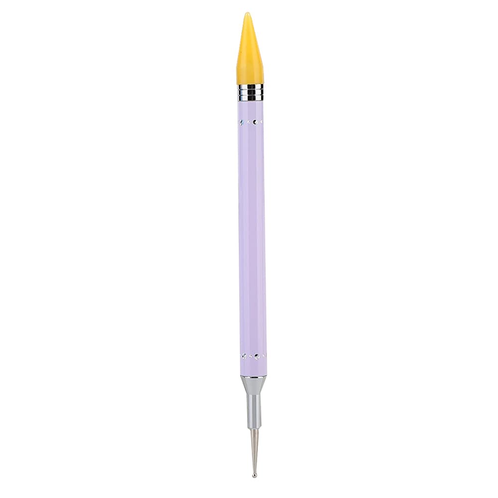 Dual Ended Dotting Pen Drawing Painting Pen Nail Wax Stone Picker Manicure Nail Art DIY Decoration Tool (Purple)
