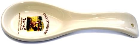 Ceramic Spoon Rest Ladle Holder for Kitchen Keeping Your Counters and Stove Top Clean (Red Rooster)