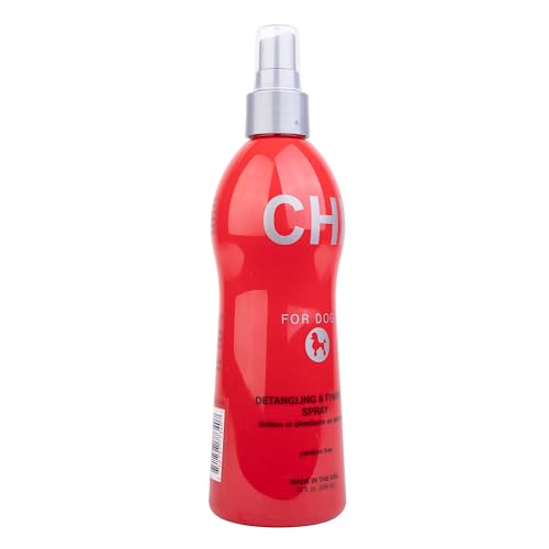 CHI FOR DOGS DETANGLING FINISHING SPRAY – BEST LEAVE-IN SOLUTION FOR TANGLES AND KNOTS – DOG GROOMING MIST FOR PUPPIES AND ADULTS – SULFATE AND PARABEN FREE – MADE IN USA, 10 FL OZ