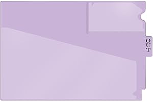 Doctor Stuff - Center Tab Vinyl Outguides, Diagonal Cut Front Pocket, Top Charge Out Slip Pocket, Plastic File Folder, Letter Size 9" x 13-1/4", Lavender, 25/Box