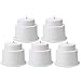 Amarine Made (Set of 5) White Recessed Drop in Plastic Cup Drink Can Holder with Drain, for Boat