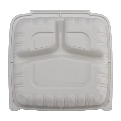 TIYA Clamshell Food Containers ToGo 3 Compartment Storage Containers