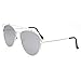 VIVIENFANG Technologic Crossbar Mirrored Aviator Sunglasses Flat Lens Cateye Shades 86472C Silver Mirrors