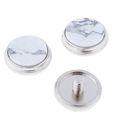 Lheng 3Pcs Inlay White Turquoise Trumpet Finger Buttons Brass Instrument Parts 3Pcs