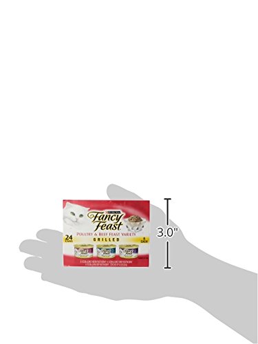 PURINA FANCY FEAST GRILLED WET CAT FOOD POULTRY AND BEEF COLLECTION WET CAT FOOD VARIETY PACK – (PACK OF 24) 3 OZ. CANS