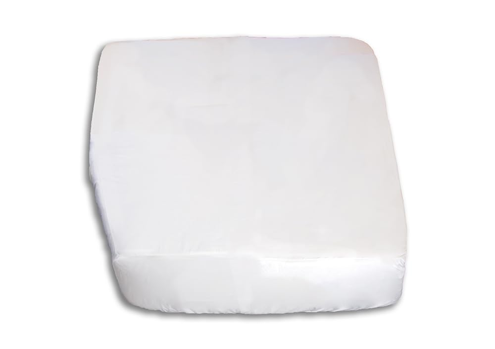 Jonic Essentials Motorhome Caravan Bedding White Fitted Sheet for Left hand Cut Off Shaped Motorhome Caravan Mattress Beds, Luxury Polycotton 200 TC, Elasticated All Around, Made in UK (137/190/30cm) — image 1