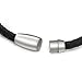 COOLMAN Leather Bracelet for Men Stainless Steel Braided Cuff Bracelet with Carbon Fiber Bead Magnetic Clasp 8.5 inch (Blue)