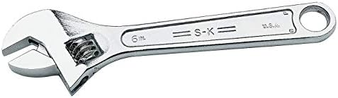 SK Professional Alloy Steel Adjustable Wrench, Plain Handle, 8"L, 15/16" Jaw Capacity - 8008