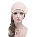 Ever Fairy 3 Colors Chemo Cancer Head Scarf Hat Cap Ethnic Cloth Print Turban Headwear Women Stretch Flower Muslim Headscarf (3 Colors Back-H1)