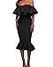 AlvaQ Womens Sexy Off Shoulder Evening Foraml Mermaid Ruffle Club Midi Dress Plus Size Party XX-Large Black