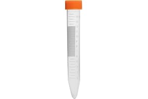 ZOOMTO zommto 15mL Centrifuge Tubes,100 PCS Conical Tubes Sterile,Leak-Proof Screw Caps(Orange), Plastic Container with Graduated and Write Marks, Non-pyrogenic, DNase/RNase Free, Human DNA-Free (Bag Pack)