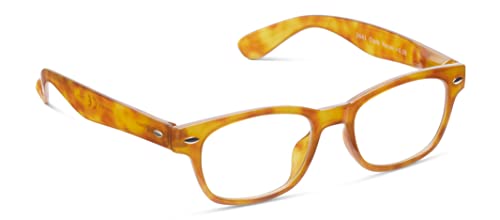 Peepers by PeeperSpecs Clark Blue Light Blocking Reading Glasses, Honey Tortoise +1.75