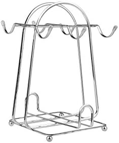 Stainless steel wire Rack for Organizing 6saucers & 6cups & 6spoons/espresso Set Rack /Tea Set Display Stand/cabinet Stacker/kitchen Handling Case (Silver)