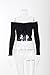 Famulily Women's Sexy Off Shoulder Frill Drawstring Knit Long Sleeve Crop Tops Tube(Black,Small)