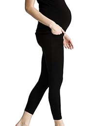 Liang Rou Maternidad Belly Support acanalado Delgado Stretch Leggings de longitud completa