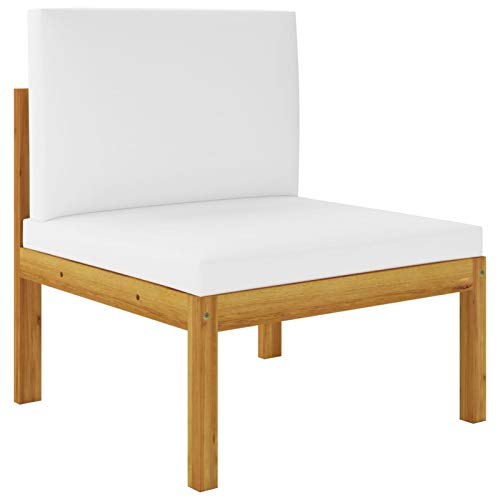 Tidyard 12-TLG. Garten-Lounge-Set mit Kissen Garten-Palettensofa-Set Gartensofa Loungecouchsofa Sitzgarnitur Sitzgruppe Gartengarnitur Gartenmöbel Cremeweiß Massivholz Akazie für Garten,Terrasse – Bild 5