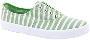 Modern Rush Natty Womens Slip On Canvas Fashion Sneakers With Two-Tone Stripes