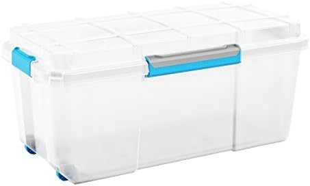65 Litre Plastic Water Resistant, Dust Proof, Damp Area Storage Box - Scuba Dry Box Opaque - Wheeled Mobile Storage Trunk - Perfect for Loft Cellar Garage Storage! (1) by Scuba Box