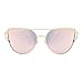 CGID Women's Modern Fashion Mirror Polarized Cat Eye Sunglasses Oversized Goggles UV400,Gold Pink