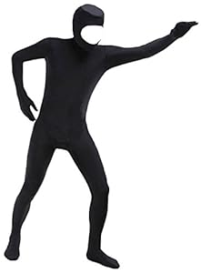VSVO Face Open Zentai Lycra Spandex Bodysuit (X-Large, Black)