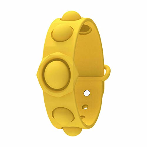 Cane Garden Anti Anxiety Wristband - Stress Relief Bubble Popping Silicone Toy - Fidget Wrist Strip (Yellow)