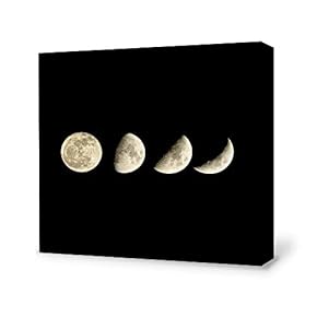 Canvas Wall Art for Living Room,Bedroom Home Artwork Paintings Charming Moon Ready to Hang - 12x12 inches