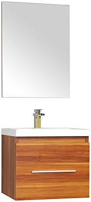 Alya Bath AT-8006-C-S Ripley Collection Single Wall Mount Modern Bathroom Vanity Set, Cherry, 24"