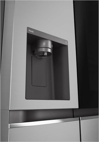LG GSGV81PYLL Side by Side Kühlschrank, Klasse E, 635 L, Instaview, Kühlschrank mit Gefrierfach, Eis-, Crushed Ice- Wasserspender, Total NoFrost, Smart Inverter Kompressor, Wi-Fi 9