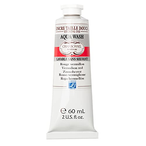 Charbonnel Aqua Wash Etching Ink, 60ml Tube, S3, Vermilion Red 393