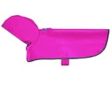 RC Pet Products Packable Dog Rain Poncho, Raspberry