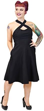 Revolver Clothing Co Retro Vintage Inspired Pin up 50s Rockabilly Perfect Little Black Dress With Pockets Cocktail Prom Holiday Party Classy Head Turner Flattering Stretchy Material S-2X (X Large)