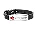 Blood Thinner Medical Alert ID Bracelet Silicone Wristband Black Adjustable Size for Men Women