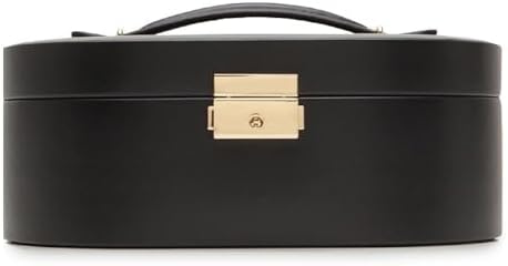 WOLF Heritage Oval Jewelry Box, Black Eight Compartments 14