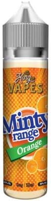 The King of Vapes E Liquid Menthol Vape Juice VG/PG 70/30 Mentos Mint EJuice No Nicotine Minty Range (Orange 50ml)