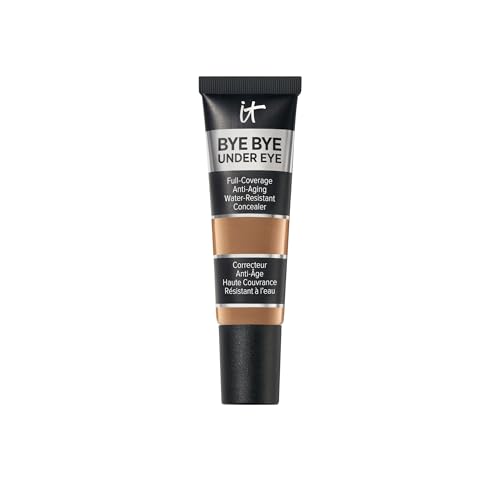 IT Cosmetics Bye Bye Under Eye Concealer, 12 ml, Hochpigmentiert, Hautglaettend und feuchtigkeitsspendend, Fuer ein natuerliches Finish, Wasserfest und nicht kruemelnd, Farbton Deep 40.5