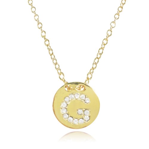 Wrapables Gold Plated Initial Letter Pendant Necklace, Letter G