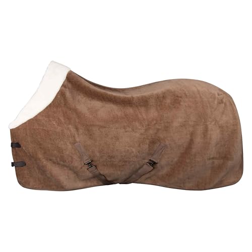 Imperial Riding IRH Ambient Galaxy - Manta Polar de Forro Polar con Cuello de Piel sintética, Control de la Humedad y Correas Cruzadas, Color Capuchino