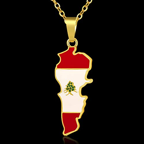 Lebanon Map/flag Necklaces 