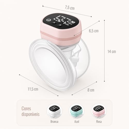 Bomba Extratora de Leite Elétrica Portátil Wearable Recarregável Silenciosa com Tela LED USB para Amamentação