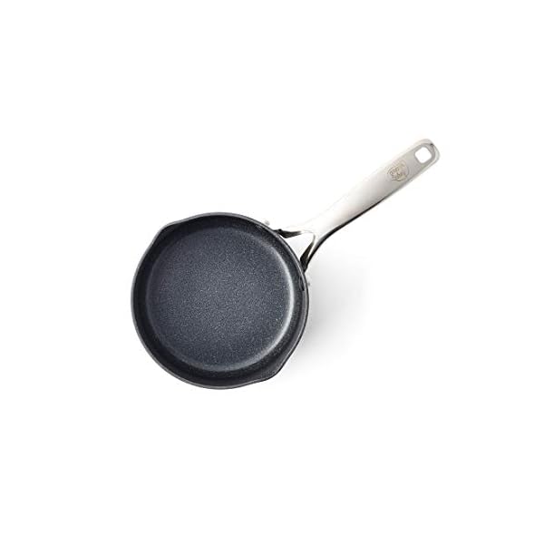 GreenChef-Milk-Pan-with-2-Spouts-Non-Stick-Aluminium-Cookware-Induction-Oven-Safe-Pot-16-cm16-Litre GreenChef Berlin Rocks Non-Stick 16 cm/1.6 Litre Milk Pan, PFAS Free, Black