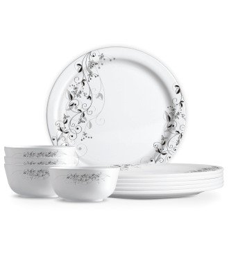 Famacart Round Melamine Dinner Set 18 -Pieces Serving Set