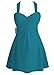 COCOPEAR Women's Elegant Crossover One Piece Swimdress Floral Skirted Swimsuit Dark Prussian Blue 3XL/16-18