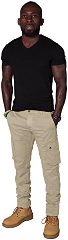 Slim Fit Men's Cargo Trousers - Stone