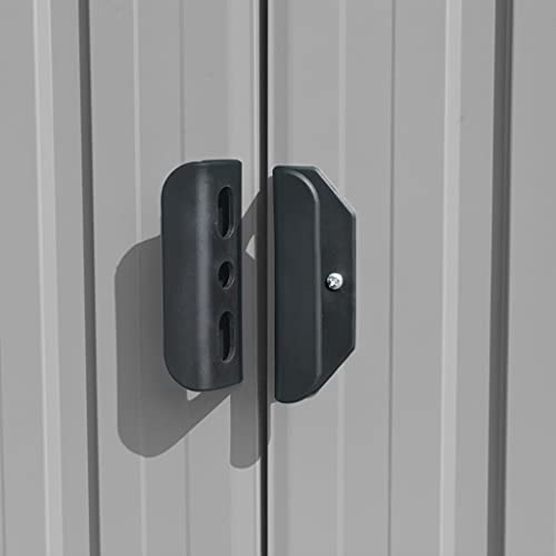 vidaXL Gerätehaus 257x489x181cm Metall Grau Geräteschuppen Schuppen Gartenhaus Gartenschuppen Lagerschuppen… – Bild 4