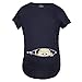 Maternity Baby Peeking T Shirt Funny Pregnancy Tee for Expecting Mothers